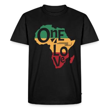 One love Reggae Music Africa Rasta Reggae Music - Men's Premium Organic T-Shirt - black - Front - Nico (187cm)