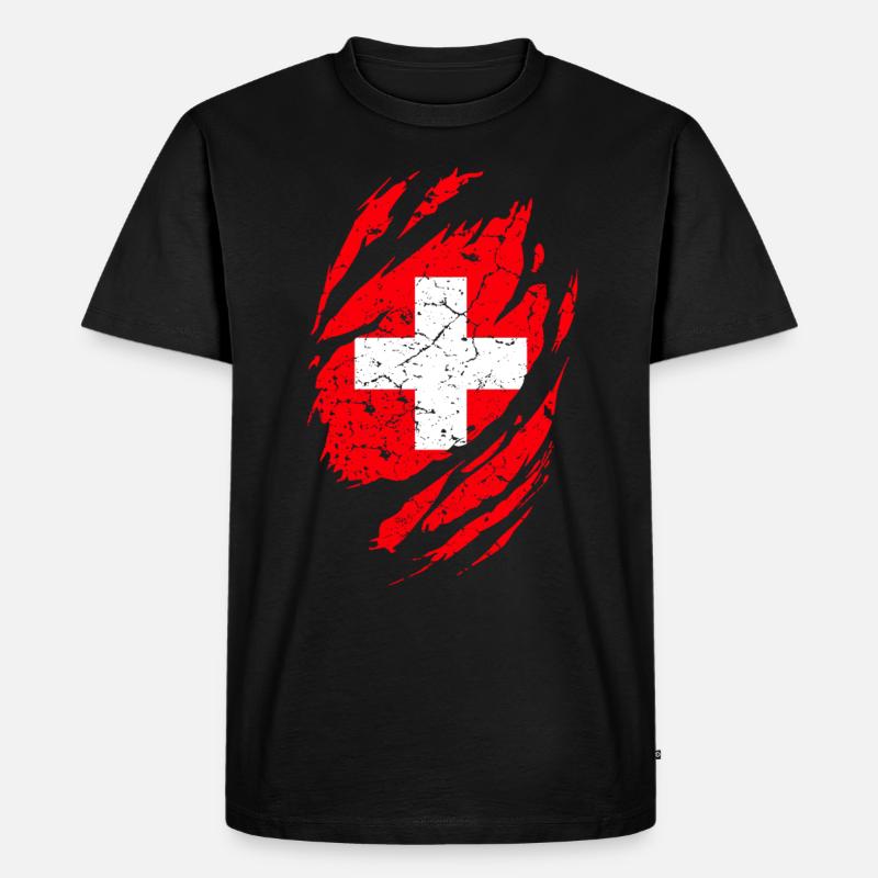 Drapeau suisse - T-shirt Premium bio Homme - noir