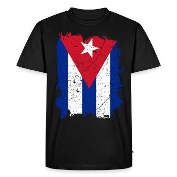 drapeau cubain - T-shirt Premium bio Homme - noir - Devant - Nico (187cm)