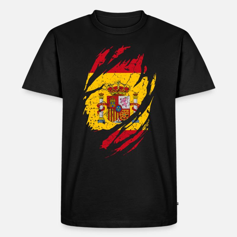 Spanien Flagge - Männer Premium Bio T-Shirt - Schwarz