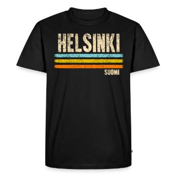Helsinki Finlande Suomi - T-shirt Premium bio Homme - noir - Devant - Nico (187cm)