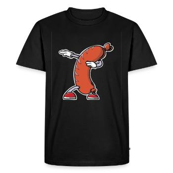 Saucisse saucisse saucisse Saucisses Hot Dog Rouge - T-shirt Premium bio Homme - noir - Devant - Nico (187cm)