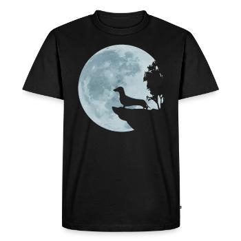 Teckel Teckel Chien de toit chasse lune chasseur cadeau - T-shirt Premium bio Homme - noir - Devant - Nico (187cm)