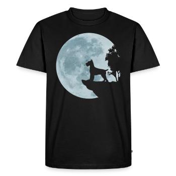 Cadeau de Schnauzer Schnauzi géant Schnauzer Moon - T-shirt Premium bio Homme - noir - Devant - Nico (187cm)