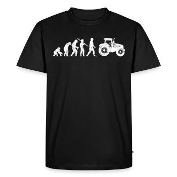 Evolution du tracteur du singe au conducteur de tracteur - T-shirt Premium bio Homme - noir - Devant - Nico (187cm)