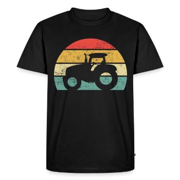 Farmer tractor harvesting tractor farmer farmer pasture - Men's Premium Organic T-Shirt - black - Front - Nico (187cm)