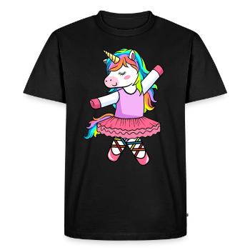 Ballet unicorn ballerina dance dancer unicorn - Men's Premium Organic T-Shirt - black - Front - Nico (187cm)