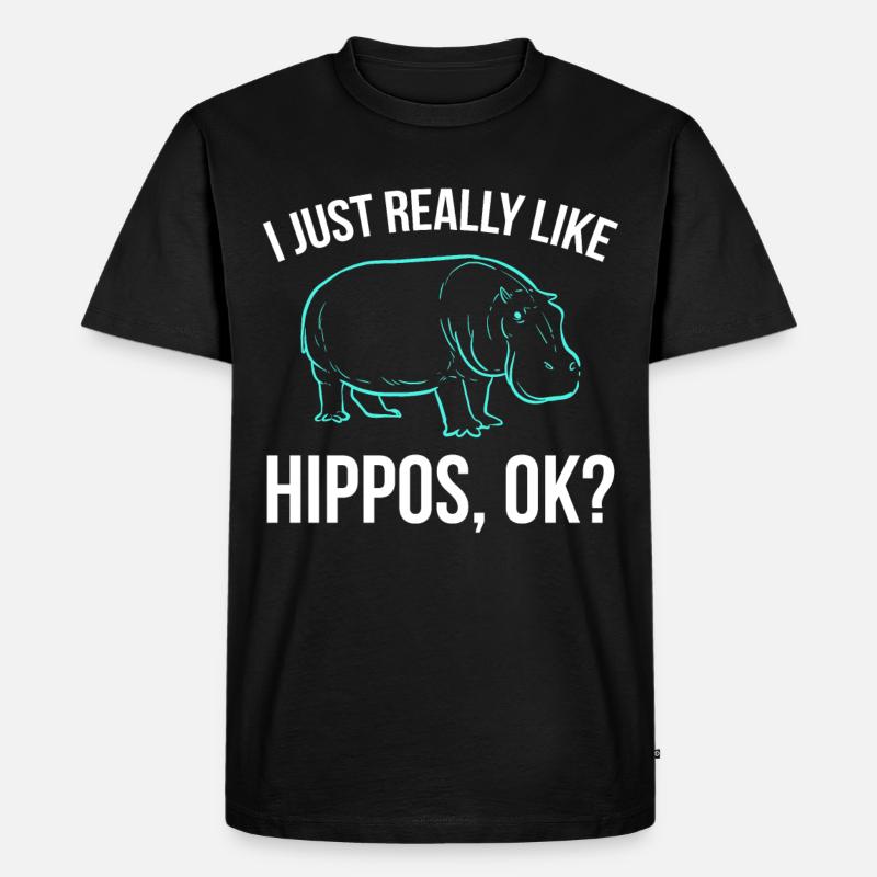 Flusspferde Nilpferd Großflusspferd Hippopotamus - Männer Premium Bio T-Shirt - Schwarz