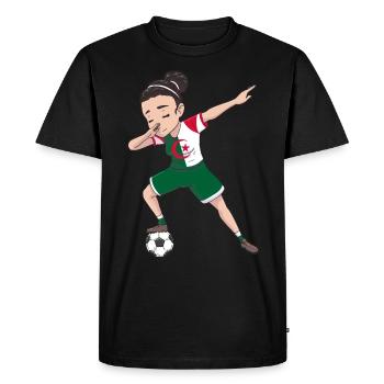 Algérie Football féminin Footballeur Fille Football - T-shirt Premium bio Homme - noir - Devant - Nico (187cm)