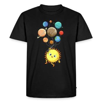 Solar System Planet Sun Balloons - Men's Premium Organic T-Shirt - black - Front - Nico (187cm)