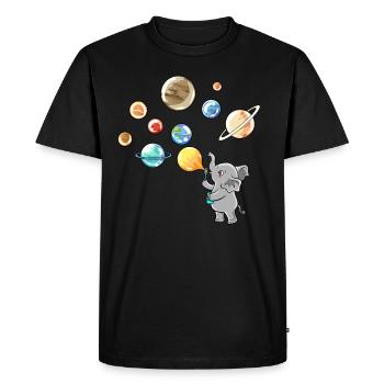 Solar System Planet Elephant Balloons - Men's Premium Organic T-Shirt - black - Front - Nico (187cm)