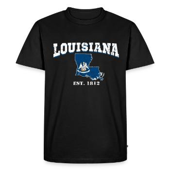 Louisiana USA - Men's Premium Organic T-Shirt - black - Front - Nico (187cm)