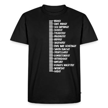 Hanches de cadeau de graphique de croissance de longueur de barbe drôle - T-shirt Premium bio Homme - noir - Devant - Nico (187cm)