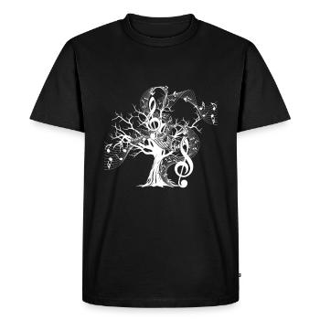 Clef cadeau arbre clé de sol musique - T-shirt Premium bio Homme - noir - Devant - Nico (187cm)