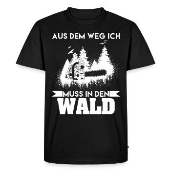 Aus dem Weg ich muss in den Wald Förster Tischler - Männer Premium Bio T-Shirt - Schwarz - Vorne - Nico (187cm)