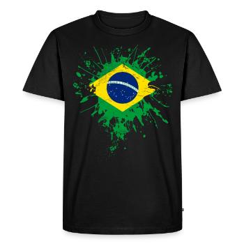 Drapeau du Brésil - T-shirt Premium bio Homme - noir - Devant - Nico (187cm)