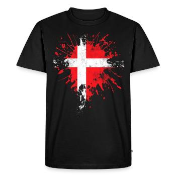 Drapeau danois - T-shirt Premium bio Homme - noir - Devant - Nico (187cm)