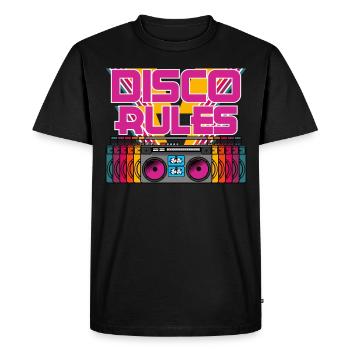 Vintage records disco vinyle disco - T-shirt Premium bio Homme - noir - Devant - Nico (187cm)