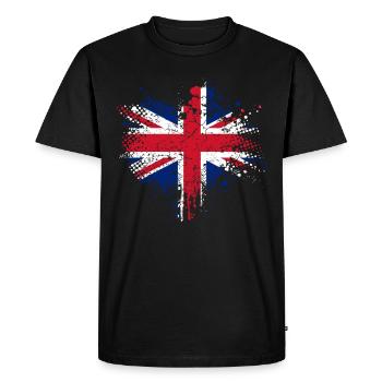 Union Jack - British Flag - Men's Premium Organic T-Shirt - black - Front - Nico (187cm)