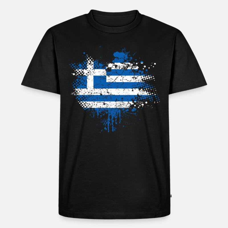 Drapeau de la grèce - T-shirt Premium bio Homme - noir