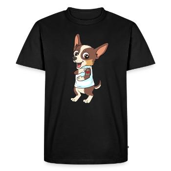 Chihuahua j'aime maman coeur pour un - T-shirt Premium bio Homme - noir - Devant - Nico (187cm)