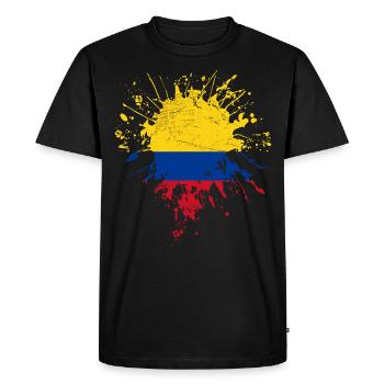 Colombie Drapeau - T-shirt Premium bio Homme - noir - Devant - Nico (187cm)