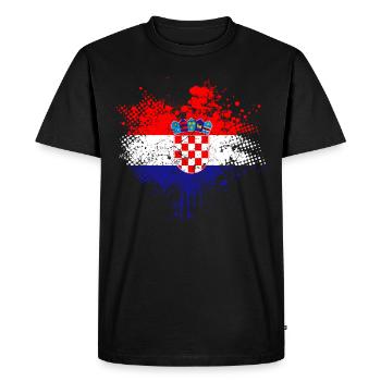 Croatie Drapeau - T-shirt Premium bio Homme - noir - Devant - Nico (187cm)