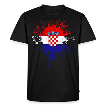 Croatie Drapeau - T-shirt Premium bio Homme - noir - Devant - Nico (187cm)