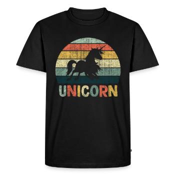 Cadeau de licorne doux rétro - T-shirt Premium bio Homme - noir - Devant - Nico (187cm)