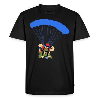 Saut en parachute Skydiver Adrénaline - T-shirt Premium bio Homme - noir - Devant - Nico (187cm)