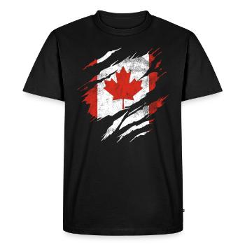 Drapeau du Canada - T-shirt Premium bio Homme - noir - Devant - Nico (187cm)