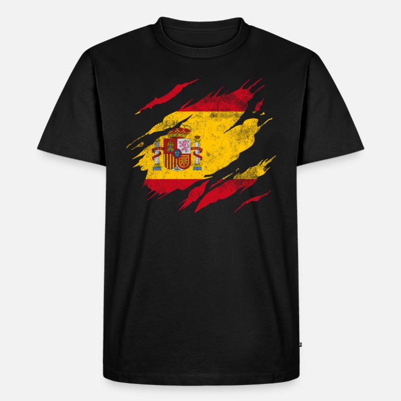 Spanien Flagge - Männer Premium Bio T-Shirt - Schwarz