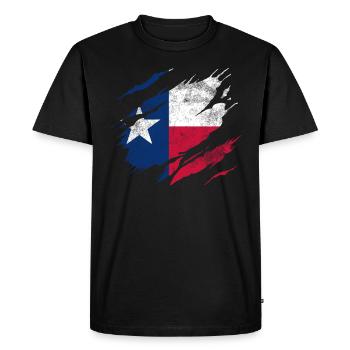 Drapeau du Texas - T-shirt Premium bio Homme - noir - Devant - Nico (187cm)