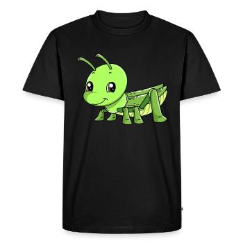 Cute grasshopper design for a grasshopper - Men's Premium Organic T-Shirt - black - Front - Nico (187cm)
