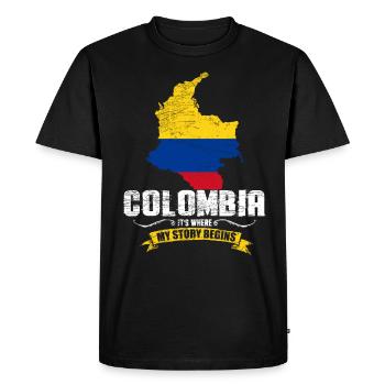 Colombie Fan - T-shirt Premium bio Homme - noir - Devant - Nico (187cm)