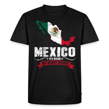 Mexique - T-shirt Premium bio Homme - noir - Devant - Nico (187cm)
