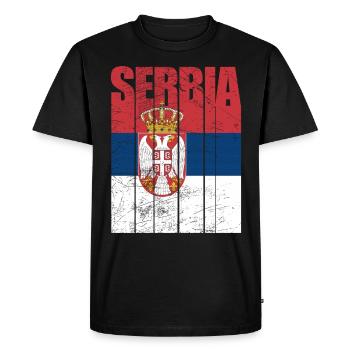 Drapeau de la Serbie - T-shirt Premium bio Homme - noir - Devant - Nico (187cm)