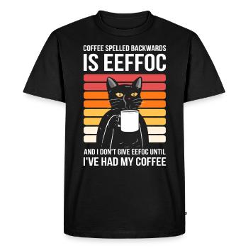 Café épeautre Backwarks est Eeffoc je ne donne pas Ee - T-shirt Premium bio Homme - noir - Devant - Nico (187cm)