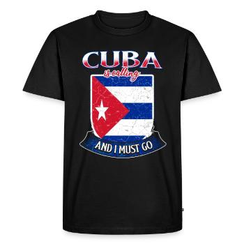 Cuba - T-shirt Premium bio Homme - noir - Devant - Nico (187cm)