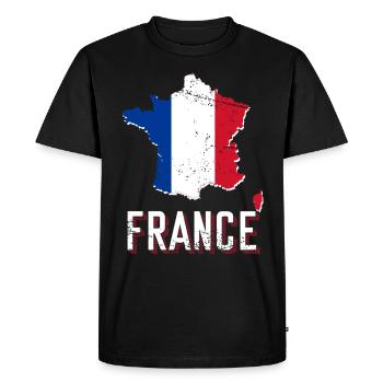 France - T-shirt Premium bio Homme - noir - Devant - Nico (187cm)