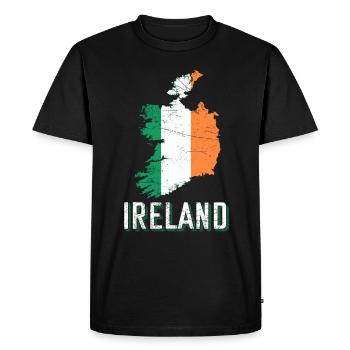 République d’Irlande Forme Carte géographique - T-shirt Premium bio Homme - noir - Devant - Nico (187cm)