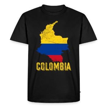 Colombie Pays forme drapeau - T-shirt Premium bio Homme - noir - Devant - Nico (187cm)