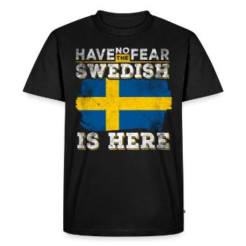 Drôle de Suédois - T-shirt Premium bio Homme - noir - Devant - Nico (187cm)