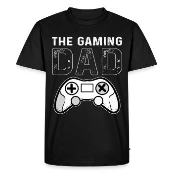 Gamer Dad Gaming Playing Controller Games - Men's Premium Organic T-Shirt - black - Front - Nico (187cm)