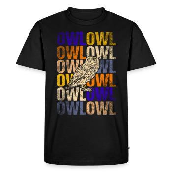 Owl - Men's Premium Organic T-Shirt - black - Front - Nico (187cm)