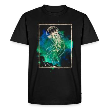 Jellyfish - Men's Premium Organic T-Shirt - black - Front - Nico (187cm)