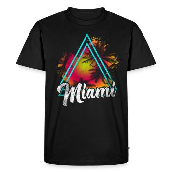 Miami Florida - Men's Premium Organic T-Shirt - black - Front - Nico (187cm)
