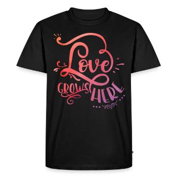 Love grows here - T-shirt Premium bio Homme - noir - Devant - Nico (187cm)