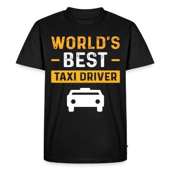Meilleur chauffeur de taxi World Best - T-shirt Premium bio Homme - noir - Devant - Nico (187cm)
