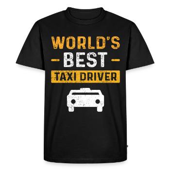 Taxi chauffeur de taxi meilleur monde - T-shirt Premium bio Homme - noir - Devant - Nico (187cm)